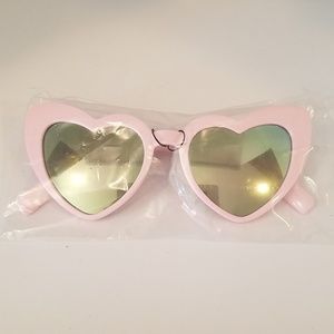 Kids heart glasses mirror lens pink new